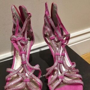 Elegant Pink Strappy Women's Heels